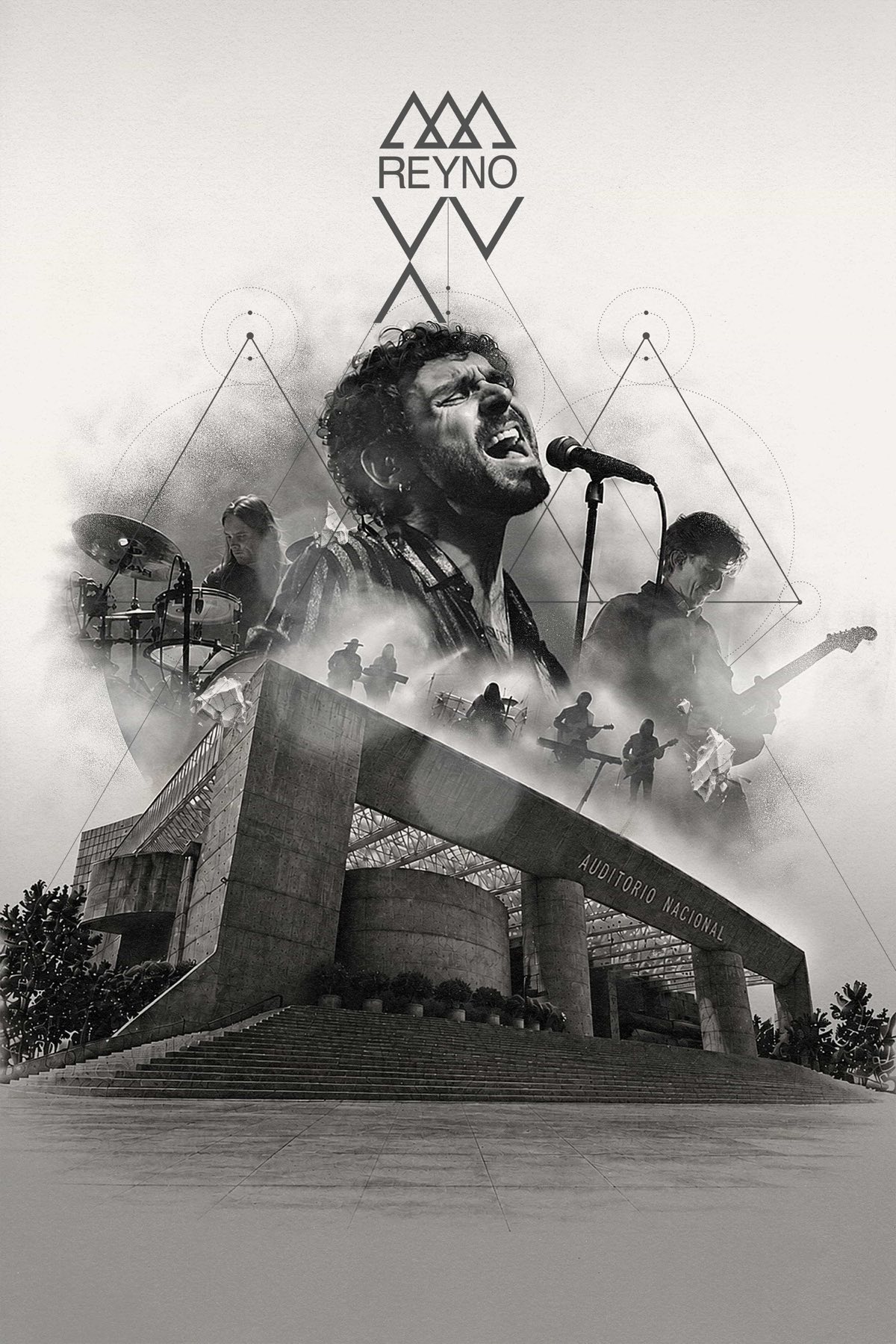 Cartel oficial de REYNO XV: la banda frente al Auditorio Nacional.